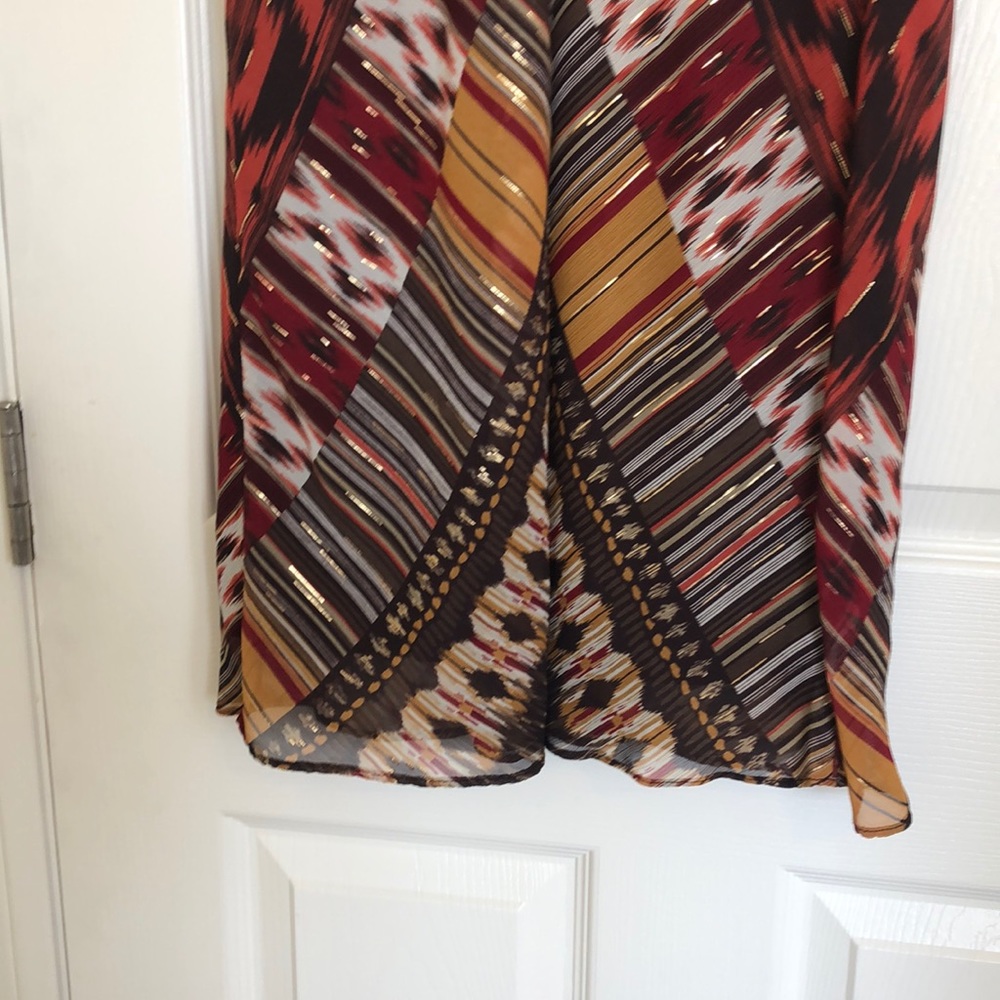 Multi Colored Simple Colored Cold Shoulder Dress - image 2